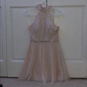 Formal high neck mini dress